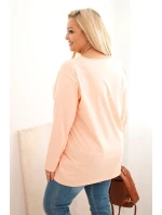 Dámská blůza Plus Size s lodičkovým výstřihem meruňková Dámská blůza Plus Size s lodičkovým výstřihem meruňková