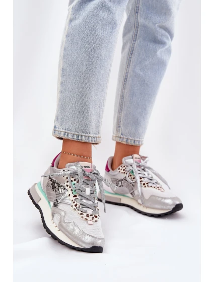 Semišové Sportovní Boty Tenisky Dámské D.Franklin Ztlumená Bílá DFSH387005 Semišové Sportovní Boty Tenisky Dámské D.Franklin Ztlumená Bílá DFSH387005