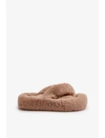 Futrzane Dámské Pantofle Na Silné Podešvi Béžové Lavitera Futrzane Dámské Pantofle Na Silné Podešvi Béžové Lavitera