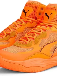 Pánské sportovní boty Playmaker Pro Mid Laser M 378327 01 Neon oranžová - Puma