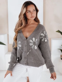 Dámský kardigan šedý model 21990970 - Dstreet