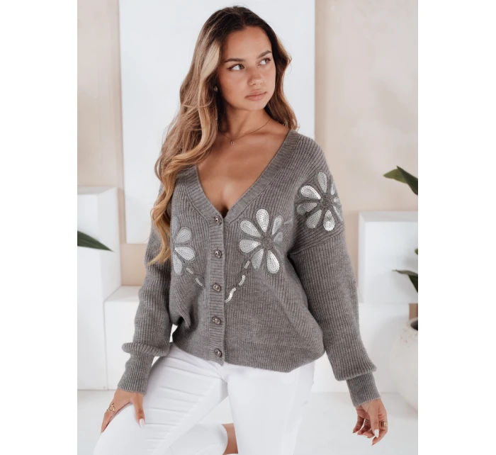 Dámský kardigan šedý model 21990970 - Dstreet Dámský kardigan šedý model 21990970 - Dstreet
