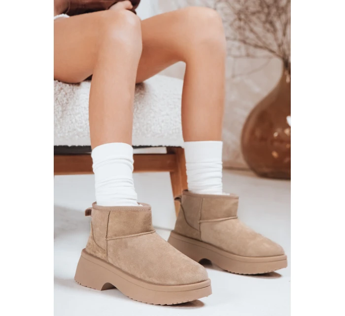 Dámské sněhule na silné podrážce béžové FashionStreet ZY1289