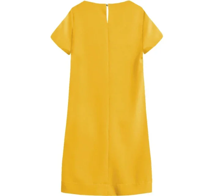 Žluté trapézové šaty (435ART)