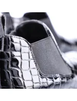 Kožené boty z hadí kůže Rieker W R474 černé Kožené boty z hadí kůže Rieker W R474 černé