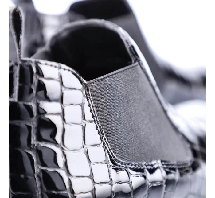 Kožené boty z hadí kůže Rieker W R474 černé Kožené boty z hadí kůže Rieker W R474 černé