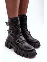 Dámské kožené boty černé SBarski MR870-62