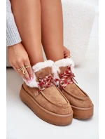 Nízké Dámské Sněhule Na Platformě S Kožíškem Camel model 21679266 - Boto Nízké Dámské Sněhule Na Platformě S Kožíškem Camel model 21679266 - Boto
