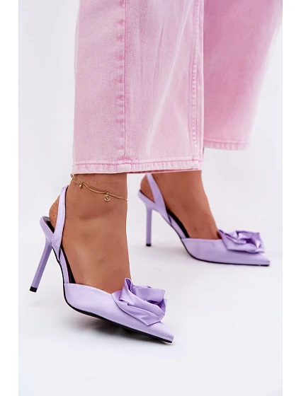 Dámské sandály na podpatku s  fialové Irina model 22107380 - Boto