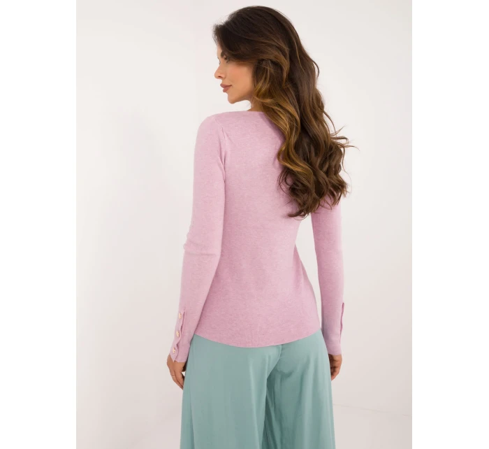 Sweter AT SW model 20493466 jasny fioletowy - FPrice Sweter AT SW model 20493466 jasny fioletowy - FPrice