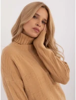 Sweter AT SW camelowy model 20459081 - FPrice Sweter AT SW camelowy model 20459081 - FPrice