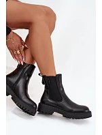 Kožené dámské boty OO274109 černé - Big Star