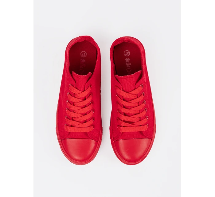 Komfortní červené tenisky dámské bez podpatku Komfortní červené tenisky dámské bez podpatku