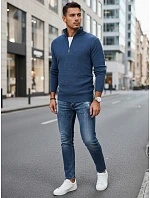 Pánský tmavě modrý svetr FashionStreet WX2340 Pánský tmavě modrý svetr FashionStreet WX2340