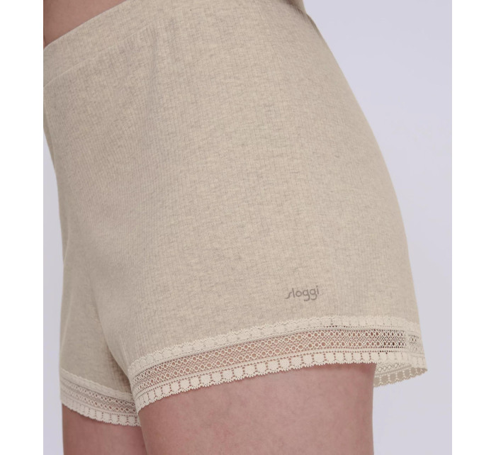 Dámské šortky GO Ribbed Short - GRAY - sv. béžové M013 - SLOGGI