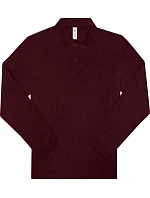 B&C My Polo 210 LSL Piqué polo s dlouhým rukávem z těžké bavlny 01.U427 heather burgundy B&C My Polo 210 LSL Piqué polo s dlouhým rukávem z těžké bavlny 01.U427 heather burgundy