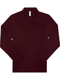 B&C My Polo 210 LSL Piqué polo s dlouhým rukávem z těžké bavlny 01.U427 heather burgundy