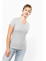 Kariban K 3015 Dámské elastické tričko s výstřihem do V 20.3015 light grey heather Kariban K 3015 Dámské elastické tričko s výstřihem do V 20.3015 light grey heather