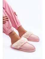 Dámské Pantofle s Kožešinou Růžové model 21563560 - Boto Dámské Pantofle s Kožešinou Růžové model 21563560 - Boto