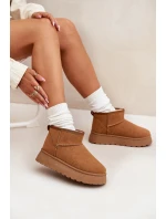 Dámské Sněhule Na Platformě Zateplené Kožíškem Camel model 21705239 - Boto Dámské Sněhule Na Platformě Zateplené Kožíškem Camel model 21705239 - Boto