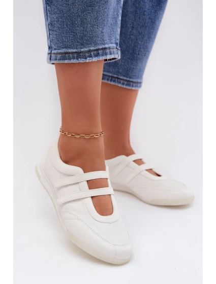 Sportovní dámské baleríny S Paskami Bílé Farvessa Sportovní dámské baleríny S Paskami Bílé Farvessa