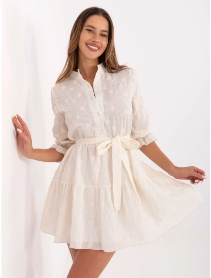 Sukienka LK SK model 21217569 jasny beżowy - FPrice Sukienka LK SK model 21217569 jasny beżowy - FPrice