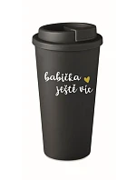 BABIČKA JEŠTĚ VÍC - černý termohrnek 475 ml