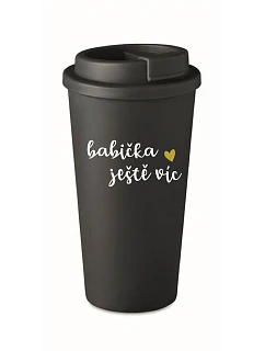 BABIČKA JEŠTĚ VÍC - černý termohrnek 475 ml