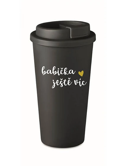 BABIČKA JEŠTĚ VÍC - černý termohrnek 475 ml