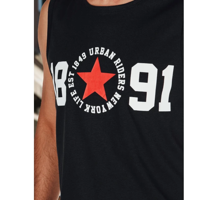 Pánská košile bez rukávů černá FashionStreet RX5652 Pánská košile bez rukávů černá FashionStreet RX5652