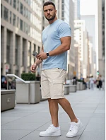 Pánské klasické modré tričko FashionStreet RX5680