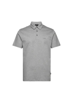 Pánská polokošile BOSS Palosh 30 silver slim fit šedá (50471335-041)