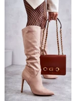 Klasické Semišové černé Boty Na Béžový model 21595587 - Boto