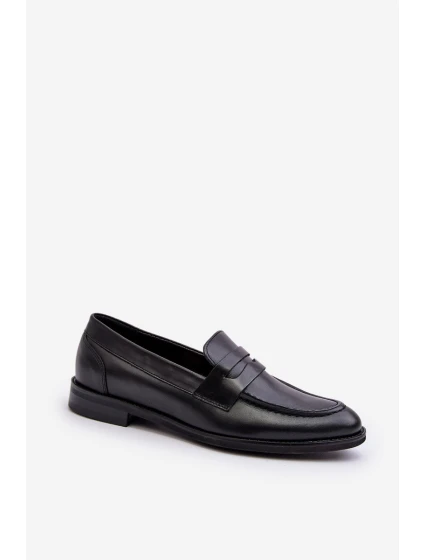 Mužské kožené polobotky Černé model 21641495 - Zazoo Mužské kožené polobotky Černé model 21641495 - Zazoo