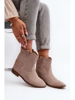 Zazoo 2326 Sametové Dámské Nazouváky na Ploché Podrážce Béžové