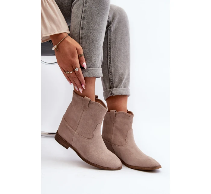 Zazoo 2326 Sametové Dámské Nazouváky na Ploché Podrážce Béžové