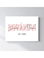 Personalizovaný magický fotoobraz v rámu - čtverec 30x40 - jména novomanželů
