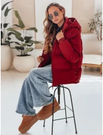 MISSFROST dámská prošívaná bunda s kapucí bordó FashionStreet TY4960