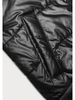 Krátká černá dámská bunda S'West s látkovými stahovacími lemy (B8189-1)