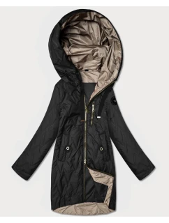 Dámská prošívaná bunda s asymetrickou spodní částí Goodlookin černá (B8592-1)