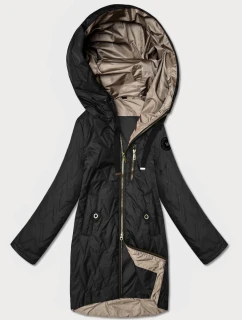 Dámská prošívaná bunda s asymetrickou spodní částí Goodlookin černá (B8592-1)