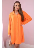 Dlouhá košile s viskózou pomeranč Dlouhá košile s viskózou pomeranč