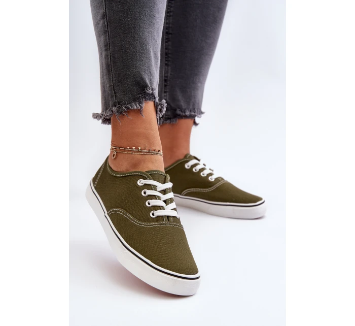 Dámské klasické tmavě zelené tenisky Olvali Dámské klasické tmavě zelené tenisky Olvali