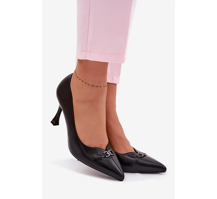 Podpatky s ozdobným detailem Vinceza 62291 Černé