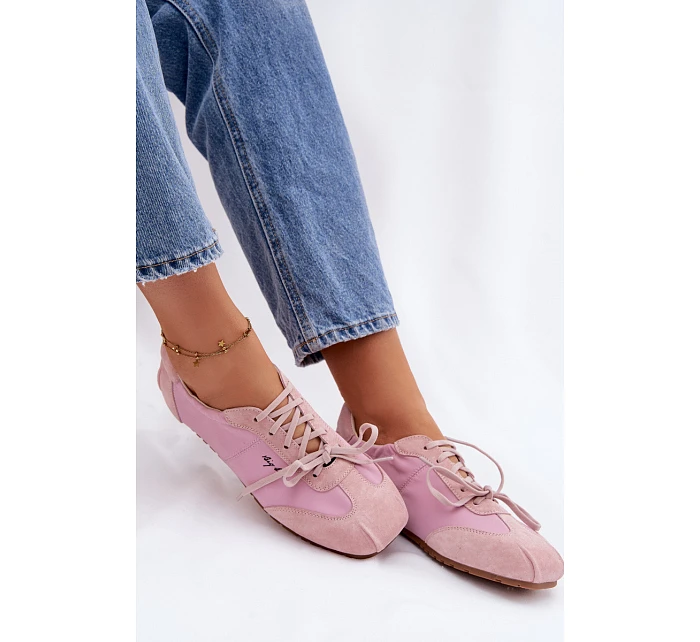 Semišové Nízké Dámské Tenisky Big Star model 22095384 Růžové - Big Star Shoes