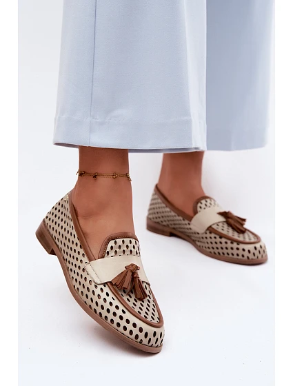 Kožené Ažurové Mokasíny Dámské model 22133515 - Maciejka