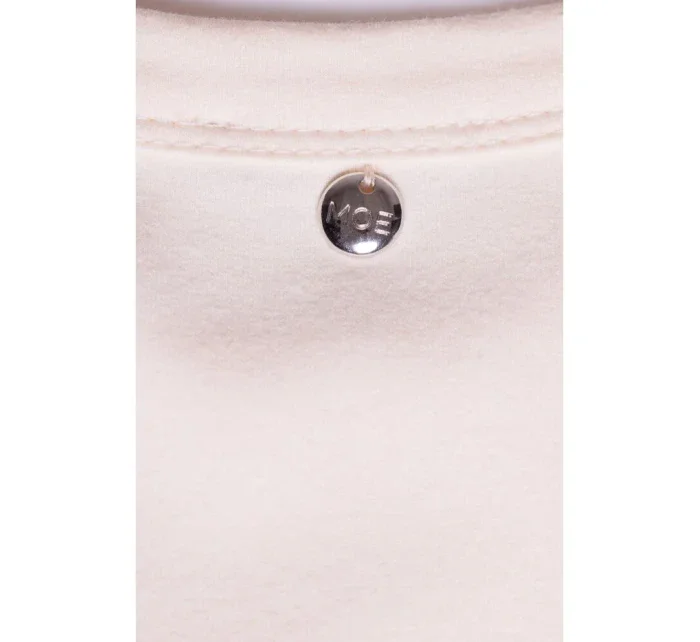 M790 Maxi šaty s vycpávkami na ramenou - krémové