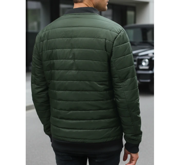 Pánská prošívaná bunda bomber zelená TX2211A Pánská prošívaná bunda bomber zelená TX2211A