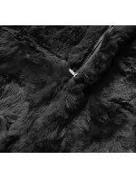 Černá dámská bunda-kožíšek s kapucí (br9741-1)