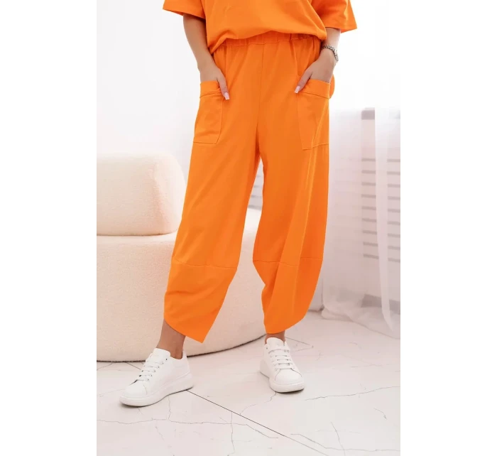 Bavlněný komplet halenka + kalhoty pomeranč Bavlněný komplet halenka + kalhoty pomeranč